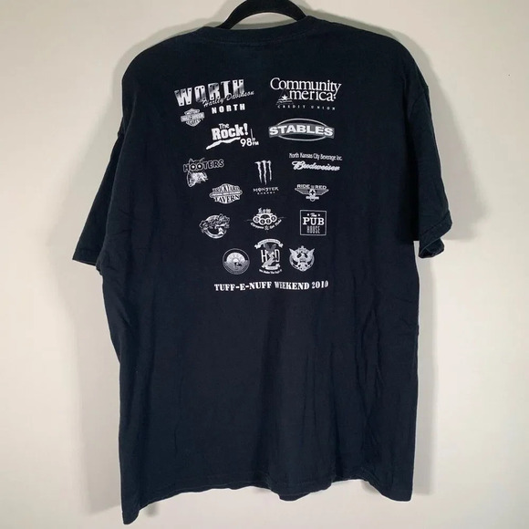 Biker Shirt Men’s XL Black Cabin Fever Bash 2010 Crew Neck Short Sleeve - Picture 6 of 7